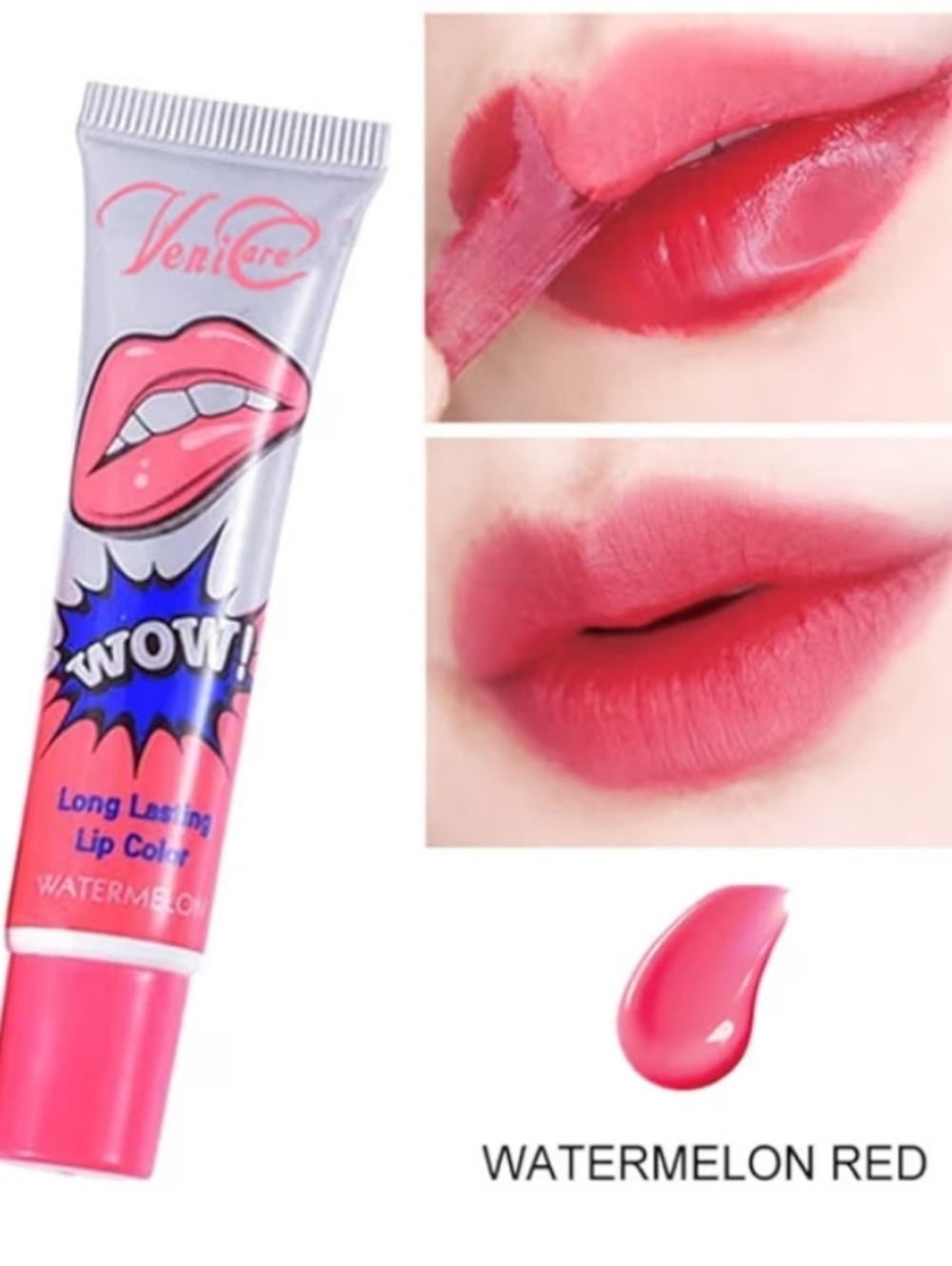 🍒 Peel Off Lip Tint WOW Long Lasting 💋 Watermelon Red 15g ✨